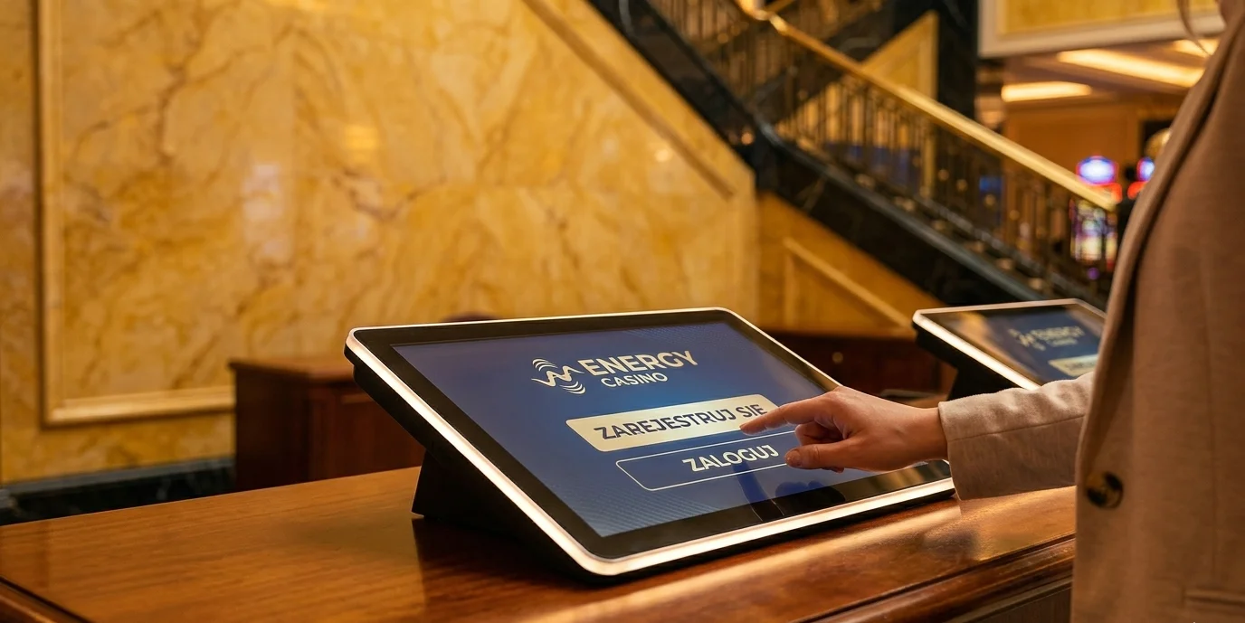 Energy casino login — formularz logowania na ekranie głównym